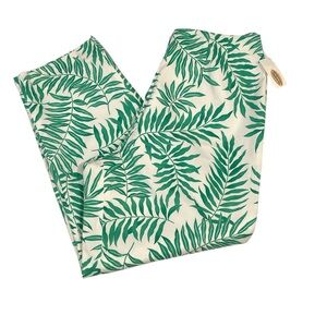 Talbots | Green Palm Leaf Print 100% Cotton 
Cropped Pants Sz 12